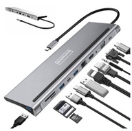 HUB DOKOVACIA STANICA USB-C 11v1 VGA RJ45 SD HDMI 4K pre Macbook Pro Air M1 M2
