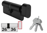 Čierna vložka do zámku s kľučkou 26/36G, 3 kľúče Čierna vložka do zámku s kľučkou 26/36G, 3 kľúče