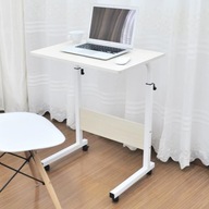 Pojazdný konferenčný stolík k notebooku, biely