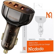 MCDODO AUTONABÍJAČKA USB/USB-C PD 100W LCD MCDODO AUTONABÍJAČKA USB/USB-C PD 100W LCD