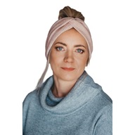 Široká ružová poloturbanová čelenka od Eva Design Široká ružová poloturbanová čelenka od Eva Design