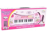 Hudobný PIANO KEYBOARD pre DETI ORGAN s MIKROFÓNOM Ružový organ 25