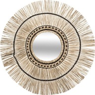 Okrúhle nástenné zrkadlo BOHO, morská tráva, 60 cm