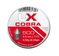4,5 mm UMAREX COBRA špicaté rebrované pelety 500 ks. 4,5 mm UMAREX COBRA špicaté rebrované pelety 500 ks.
