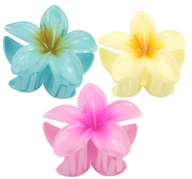Spona do vlásenky veľká 8 cm HAWAIIAN FLOWER PLUMERIA 3 DIELS set Spona do vlásenky veľká 8 cm HAWAIIAN FLOWER PLUMERIA 3 DIELS set
