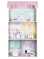 Drevený domček pre bábiky + nábytok, vysoká rezidencia
