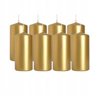 ZLATÁ cylindrická sviečka zlatá metalická stĺpová sviečka SILVESTR 10x5cm