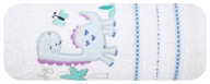 BABY 75X75 froté uterák s kapucňou biela + modrá