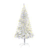 VidaXL umelý vianočný stromček so stojanom a LED striebornou