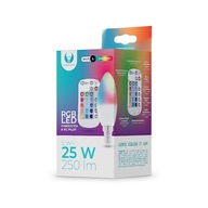 E14 C37 RGB+Biela LED žiarovka 5W s diaľkovým ovládaním 250lm Forever Light E14 C37 RGB+Biela LED žiarovka 5W s diaľkovým ovládaním 250lm Forever Light