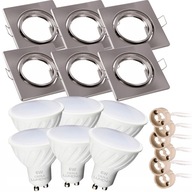SET 6x LED 6W ŠTVERCOVÉ halogénové SATÉNOVÉ SVIETIDLÁ SET 6x LED 6W ŠTVERCOVÉ halogénové SATÉNOVÉ SVIETIDLÁ