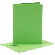 Karty a obálky, 6 sád, zelené