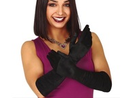 Karnevalové rukavice, čierne, dlhé, 45 cm