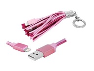 USB kábel - Iphone Apple Lightning ružová kľúčenka