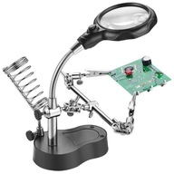 Držiak súpravy na spájkovanie tretej ruky Lupa + LED Držiak súpravy na spájkovanie tretej ruky Lupa + LED
