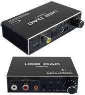 AUDIO KONVERTOR USB DAC TOSLINK KOAXIÁLNY CINCH AUX ZOSILŇOVAČ NASTAVENIE BASOV