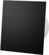 Kúpeľňový ventilátor, matné čierne sklo, 100 hod