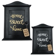 Čierna skrinka na kľúče Home Sweet Home Dekorácia