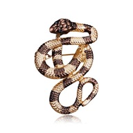Zlatá brošňa PINETS Snake Viper Cobra hnedá Zlatá brošňa PINETS Snake Viper Cobra hnedá