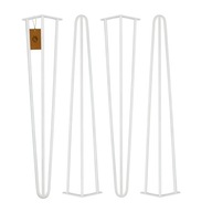 MORIA DESIGN 4 x Kovové nábytkové nohy Vlásenka stolové nohy 71 cm fi 10 biela MORIA DESIGN 4 x Kovové nábytkové nohy Vlásenka stolové nohy 71 cm fi 10 biela