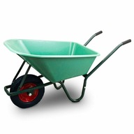 Záhradný fúrik s čiernym pevným kolesom a PVC miskou 100L Konštrukcia 250kg