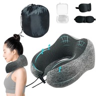 Cestovná opierka hlavy na krk Cestovný vankúš Rogal Memory Foam + zdarma Cestovná opierka hlavy na krk Cestovný vankúš Rogal Memory Foam + zdarma