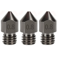 Tryska Kalená oceľ MK8 0,8mm 1,75mm 3 kusy Tryska Kalená oceľ MK8 0,8mm 1,75mm 3 kusy
