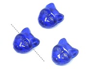 Cat Faces Cobalt - Horný otvor 12 mm - 4 kusy