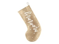 Mamička dekoračná ponožka, biela 23x39,5cm vianočná