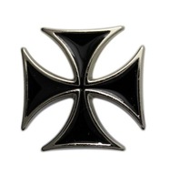 Maltézsky kríž čierny skrutkovací odznak do chlopne Maltézsky kríž čierny skrutkovací odznak do chlopne