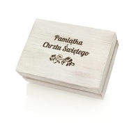 Drevená krabička na pendrive - suvenír Svätého krstu.