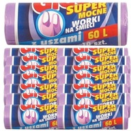 Vrecia na odpad s rúčkami SUPER STRONG 60L, 150 kusov