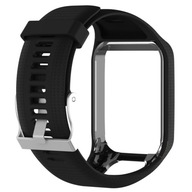 Silikónový remienok pre TomTom Runner 3 2 Spark čierny Silikónový remienok pre TomTom Runner 3 2 Spark čierny