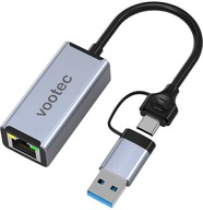 USB 3.0 adaptér USB-C 3.1 RJ-45 1000 Mb/s Gigabit USB 3.0 adaptér USB-C 3.1 RJ-45 1000 Mb/s Gigabit
