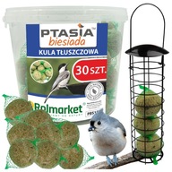 Tučné gule 30ks zimné jedlo pre vtáky prachové zrno guľky+ podávač Tučné gule 30ks zimné jedlo pre vtáky prachové zrno guľky+ podávač