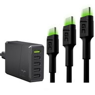 Nabíjačka 5xUSB + 3x LED USB-C kábel 0,3m 1,2m 2m Nabíjačka 5xUSB + 3x LED USB-C kábel 0,3m 1,2m 2m