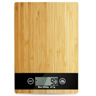 ELEKTRONICKÁ KUCHYŇSKÁ VÁHA PLOCHÁ BAMBUSOVÁ TENKÁ PRESNÁ LCD 5 kg ELEKTRONICKÁ KUCHYŇSKÁ VÁHA PLOCHÁ BAMBUSOVÁ TENKÁ PRESNÁ LCD 5 kg