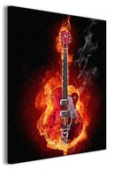 Obraz na plátne Ohnivá horiaca gitara 60x80 cm Obraz na plátne Ohnivá horiaca gitara 60x80 cm