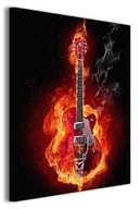 Obraz Ohnivá horiaca gitara 60x80 cm