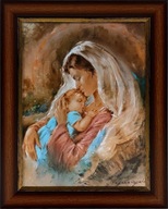 OBRAZ 49x39 MATKA BOŽIA KRMENIE, HNEDÝ RÁM OBRAZ 49x39 MATKA BOŽIA KRMENIE, HNEDÝ RÁM