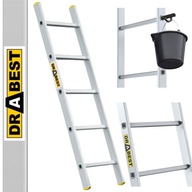 Hliníkový oporný rebrík 1x5 PRO DRABEST + HÁK Hliníkový oporný rebrík 1x5 PRO DRABEST + HÁK