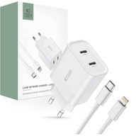 FAST PD 20W sieťová nabíjačka 2x USB-C + USB-C - Lightning kábel FAST PD 20W sieťová nabíjačka 2x USB-C + USB-C - Lightning kábel