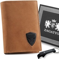 Pánska kožená peňaženka ZAGATTO, nubuková koža, RFID vertikálna, odolná, priestranná