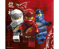 Červené papierové obrúsky LEGO Ninjago ninja x20