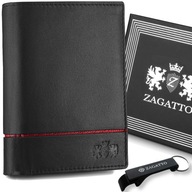 Pánska kožená peňaženka vertikálna čierna klasická ochrana RFID kartou ZAGATTO Pánska kožená peňaženka vertikálna čierna klasická ochrana RFID kartou ZAGATTO