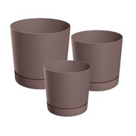 3x Tubo kruhový kvetináč + stojan Kvetináč Set 3x Tubo kruhový kvetináč + stojan Kvetináč Set