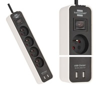 Biela USB napájacia lišta so 4 zásuvkami BRENNENSTUHL Biela USB napájacia lišta so 4 zásuvkami BRENNENSTUHL