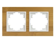 'Moderný' dvojitý rám - bambus + biely materiál