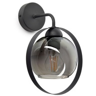 Nástenná lampa Sconce Čierna grafitová sklenená guľa