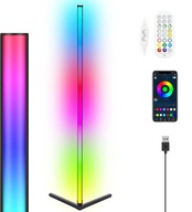 RGB LED rohová podlahová lampa APLIKÁCIA NA DIAĽKU 3D DÚHOVÝ EFEKT